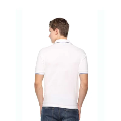 Buy Highline Polo T-Shirt in White and Royel Blue in bulk for Corporate Gifting | Corporate Gyft