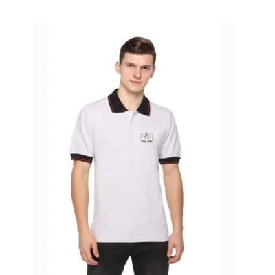 Buy Highline Polo T-Shirt in White and Black in bulk for Corporate Gifting | Corporate Gyft