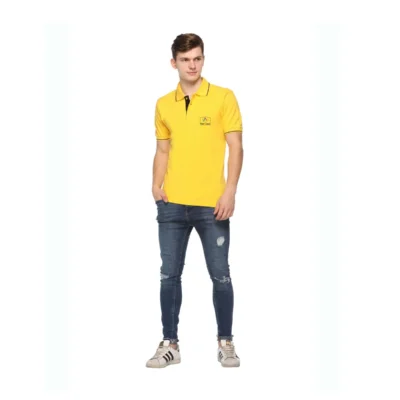 Buy Highline Polo T-Shirt Yellow - Black in bulk for Corporate Gifting | Corporate Gyft
