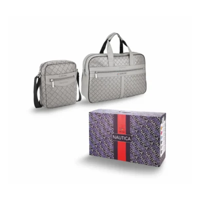 Buy Nautica Grey Travel Duo – Sling and Duffle Bag Set in bulk for Corporate Gifting | Corporate Gyft