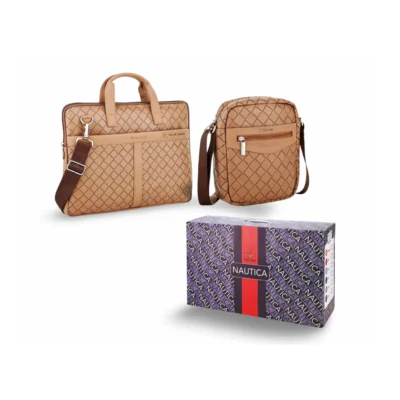 Buy Nautica Beige Laptop and Sling Bag Set in bulk for Corporate Gifting | Corporate Gyft