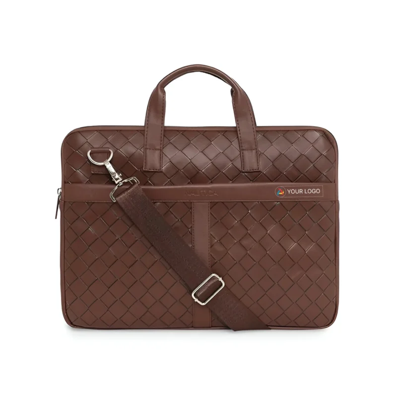 Buy Nautica Unisex Brown Laptop Bag in bulk for Corporate Gifting | Corporate Gyft