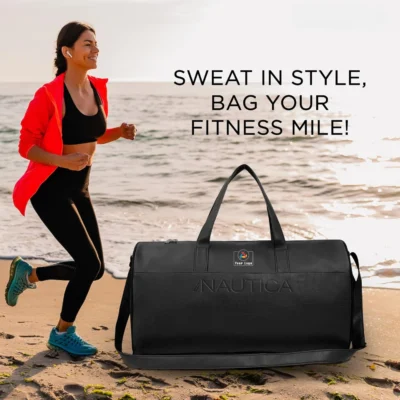 Buy Nautica Duffle Bag for Travel - Black in bulk for Corporate Gifting | Corporate Gyft