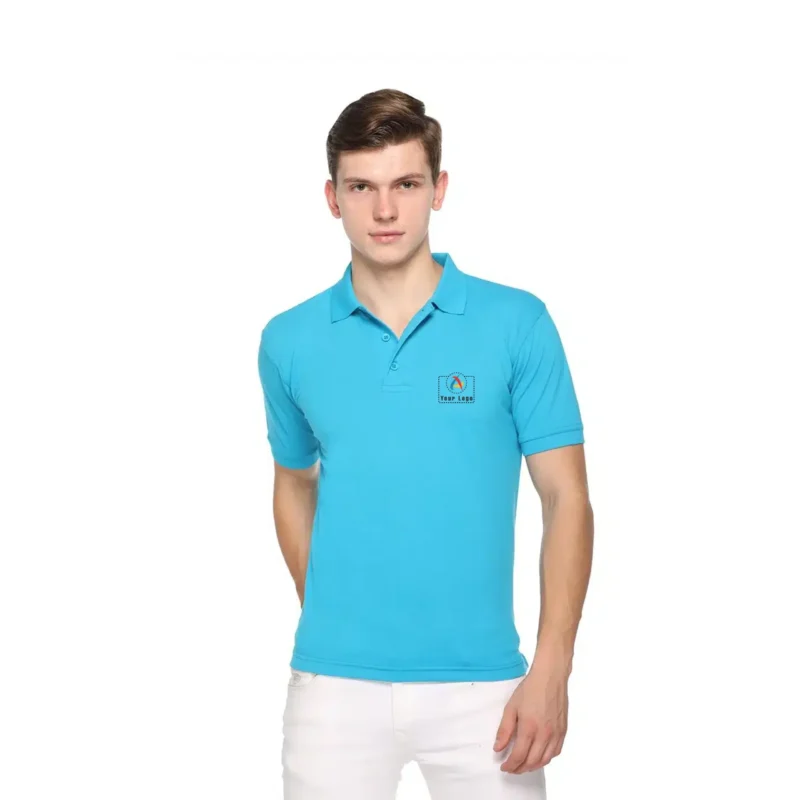 Buy Promo Tees Polo T-Shirt – Light Blue in bulk for Corporate Gifting | Corporate Gyft