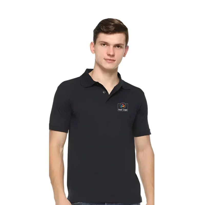 Buy Promo Tees Polo T-Shirt – Black in bulk for Corporate Gifting | Corporate Gyft