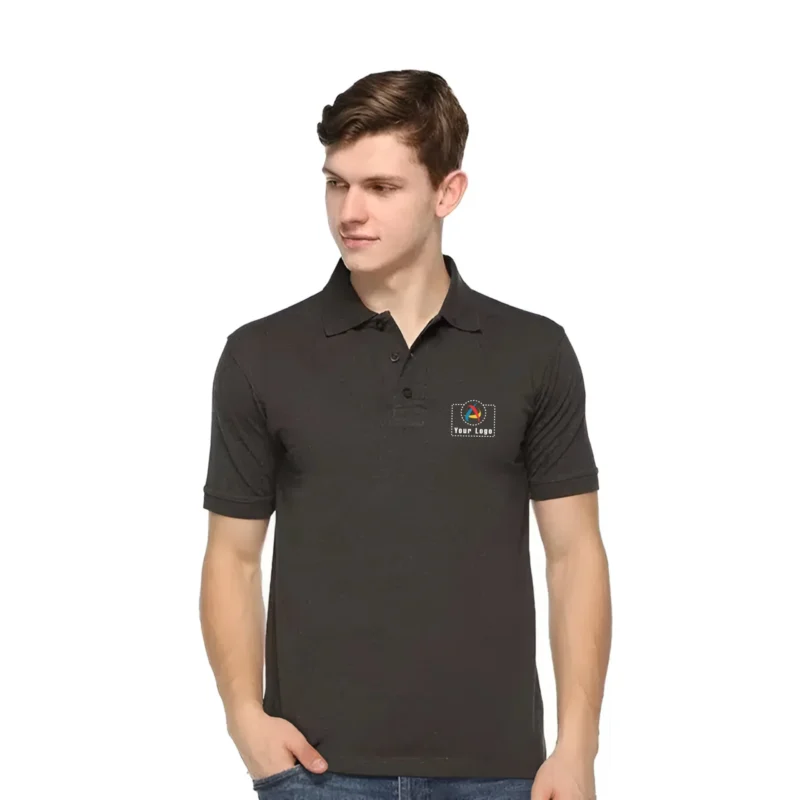 Buy Promo Tees Polo T-Shirt - Charcoal Grey in bulk for Corporate Gifting | Corporate Gyft