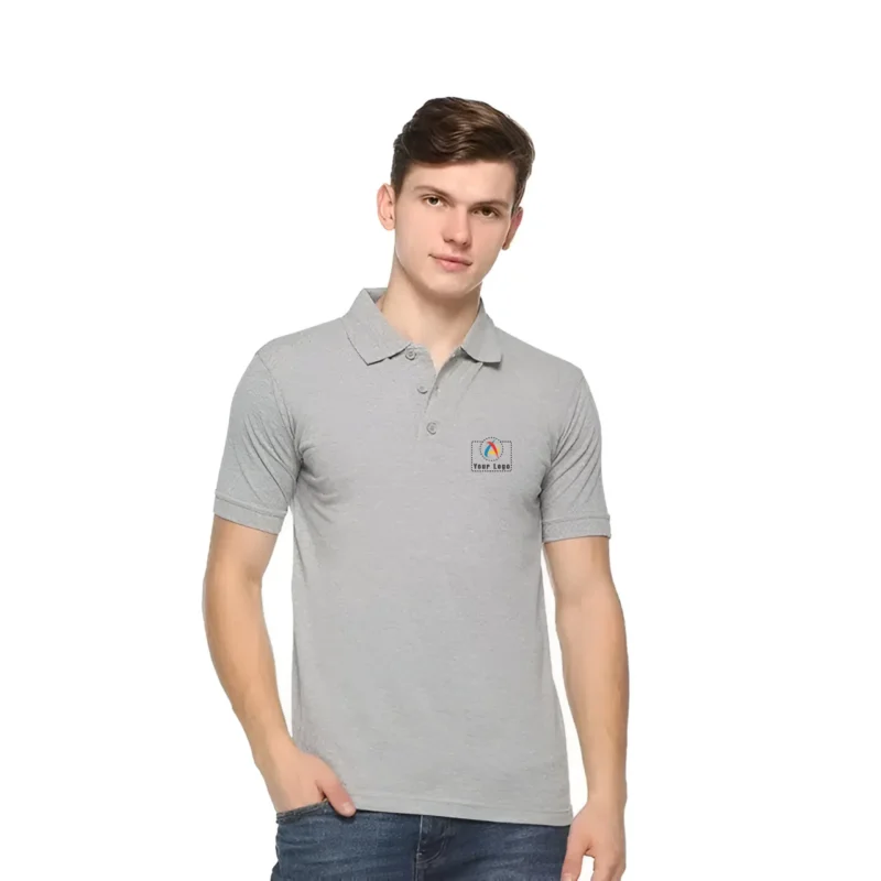 Buy Promo Tees Polo T-Shirt – Grey in bulk for Corporate Gifting | Corporate Gyft