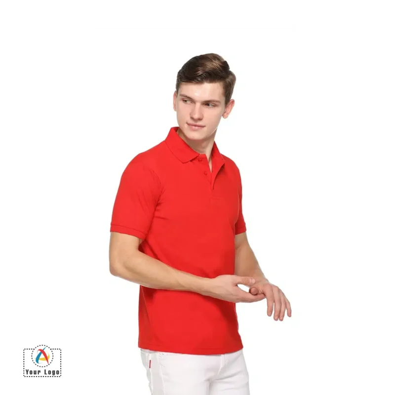 Buy Promo Tees Polo T-Shirt – Red in bulk for Corporate Gifting | Corporate Gyft
