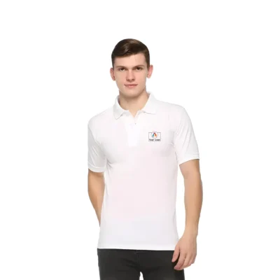 Buy Promo Tees Polo T-Shirt – White in bulk for Corporate Gifting | Corporate Gyft