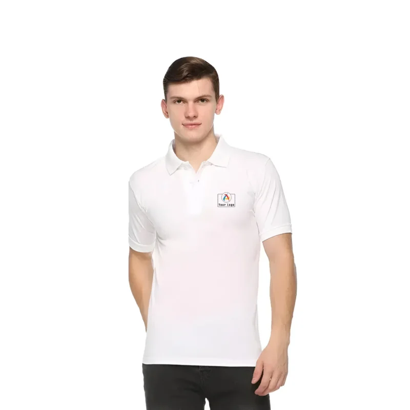Buy Promo Tees Polo T-Shirt – White in bulk for Corporate Gifting | Corporate Gyft