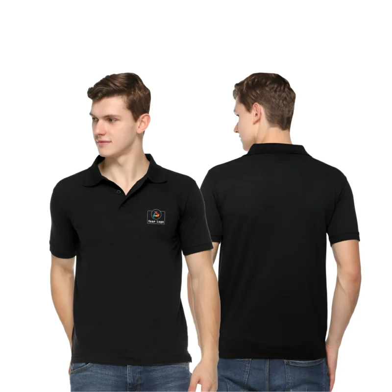Buy Quata Polo T-Shirt - Black in bulk for Corporate Gifting | Corporate Gyft