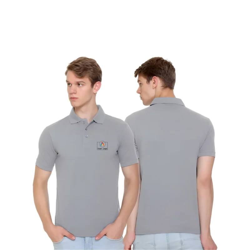 Buy Quata Polo T-Shirt - Grey in bulk for Corporate Gifting | Corporate Gyft