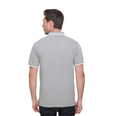 Buy Tipline Polo T-Shirt - Grey with White in bulk for Corporate Gifting | Corporate Gyft