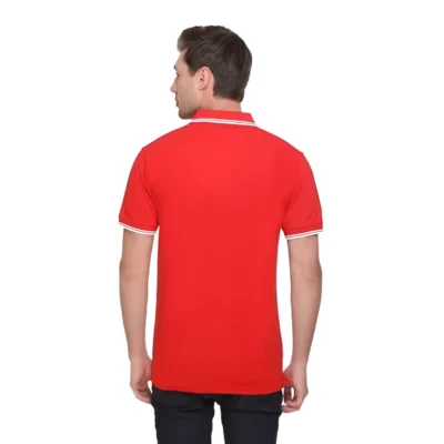 Buy Tipline Polo T-Shirt - Red with White in bulk for Corporate Gifting | Corporate Gyft