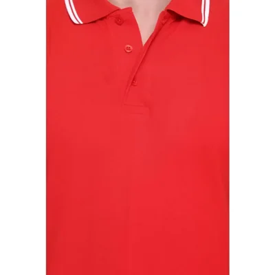 Buy Tipline Polo T-Shirt - Red with White in bulk for Corporate Gifting | Corporate Gyft
