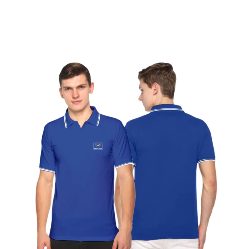 Buy Tipline Polo T-Shirt - Royal Blue with White in bulk for Corporate Gifting | Corporate Gyft