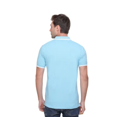 Buy Tipline Polo T-Shirt - Sky Blue with White in bulk for Corporate Gifting | Corporate Gyft