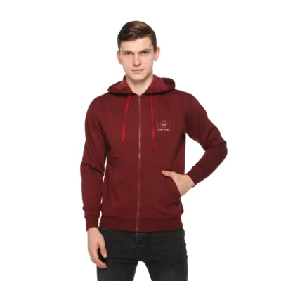 Buy Zero Degree Maroon Hoodie Sweatshirt in bulk for Corporate Gifting | Corporate Gyft