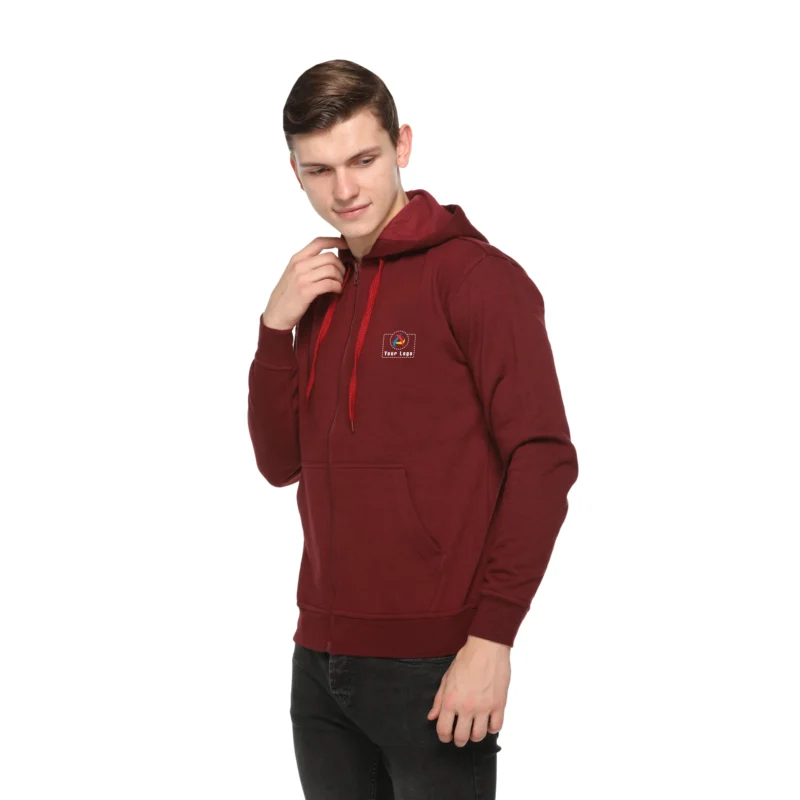 Buy Zero Degree Maroon Hoodie Sweatshirt in bulk for Corporate Gifting | Corporate Gyft