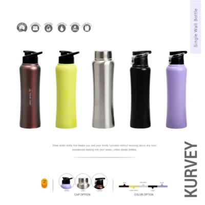 Buy Kurvey Stainless Steel Bottle - Purple in bulk for Corporate Gifting | Corporate Gyft