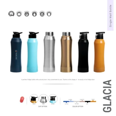 Buy Glacia Stainless Steel Bottles - Silver in bulk for Corporate Gifting | Corporate Gyft