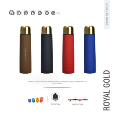 Buy Imperio Gold Thermal Bottle - Blue in bulk for Corporate Gifting | Corporate Gyft
