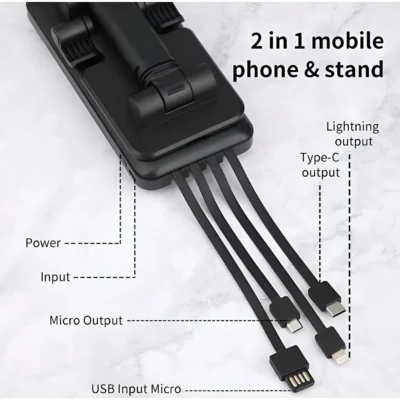 Buy 2-in-1 Mobile Stand with Charger and PowerBank - White in bulk for Corporate Gifting | Corporate Gyft