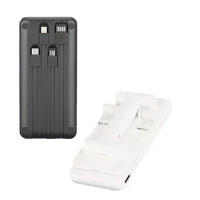 Buy 2-in-1 Mobile Stand with Charger and PowerBank - White in bulk for Corporate Gifting | Corporate Gyft