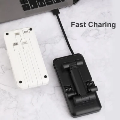 Buy 2-in-1 Mobile Stand with Charger and PowerBank - White in bulk for Corporate Gifting | Corporate Gyft