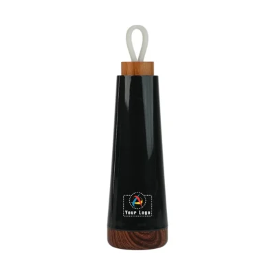Buy Crest Insulated Wood Base Flask in bulk for Corporate Gifting | Corporate Gyft