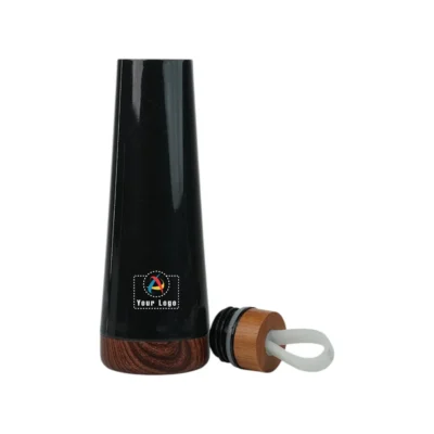 Buy Crest Insulated Wood Base Flask in bulk for Corporate Gifting | Corporate Gyft