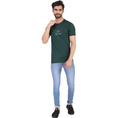 Buy Dri-Fit Round Neck T-Shirt - Bottle Green in bulk for Corporate Gifting | Corporate Gyft
