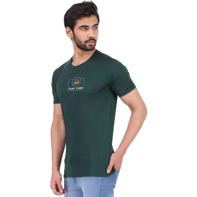 Buy Dri-Fit Round Neck T-Shirt - Bottle Green in bulk for Corporate Gifting | Corporate Gyft