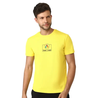 Buy Dri-Fit Round Neck T-Shirt - Yellow in bulk for Corporate Gifting | Corporate Gyft