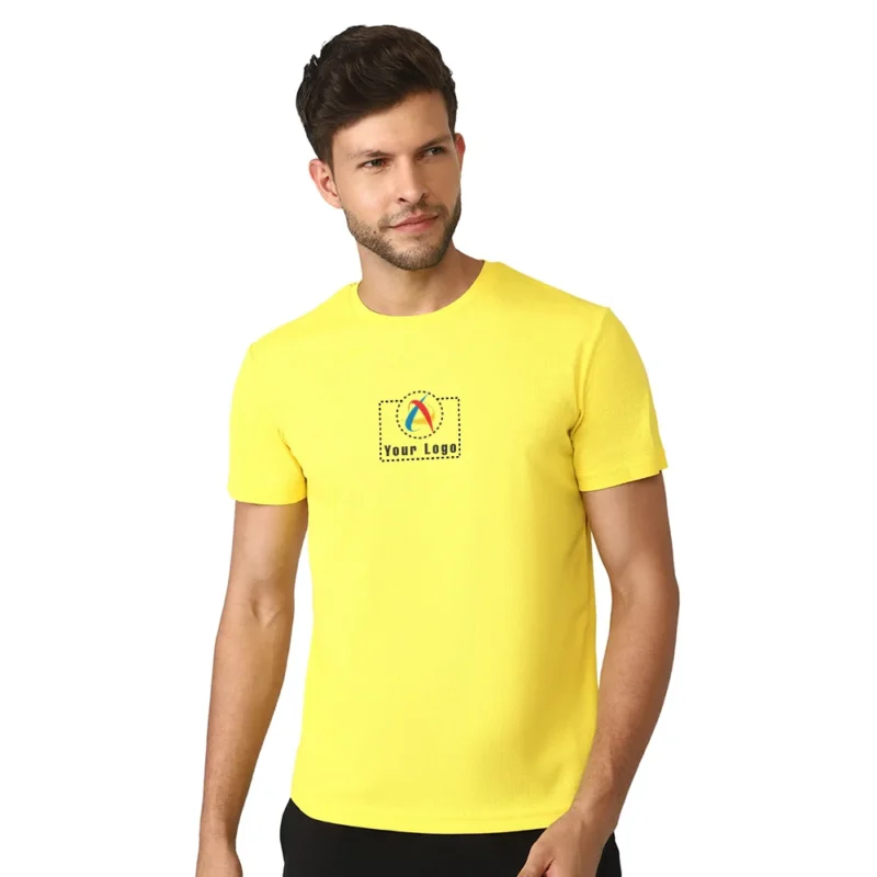 Buy Dri-Fit Round Neck T-Shirt - Yellow in bulk for Corporate Gifting | Corporate Gyft