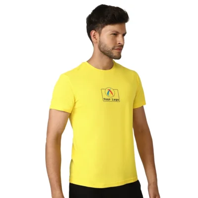 Buy Dri-Fit Round Neck T-Shirt - Yellow in bulk for Corporate Gifting | Corporate Gyft
