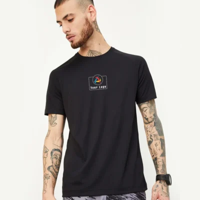 Buy Dri-Fit Round Neck T-Shirt - Black in bulk for Corporate Gifting | Corporate Gyft