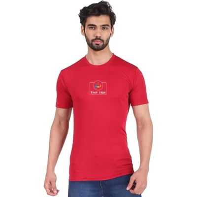Buy Dri-Fit Round Neck T-Shirt - Red in bulk for Corporate Gifting | Corporate Gyft