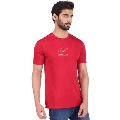 Buy Dri-Fit Round Neck T-Shirt - Red in bulk for Corporate Gifting | Corporate Gyft