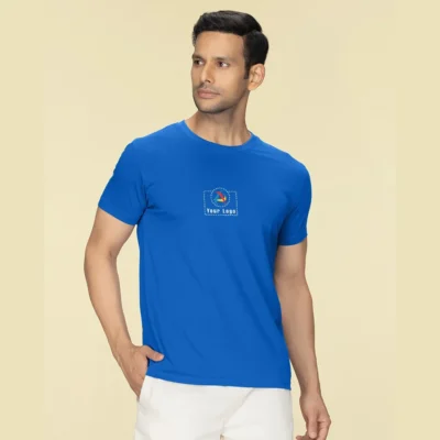 Buy Round Neck T-shirt - Royal Blue in bulk for Corporate Gifting | Corporate Gyft