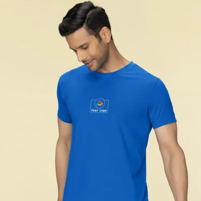Buy Round Neck T-shirt - Royal Blue in bulk for Corporate Gifting | Corporate Gyft