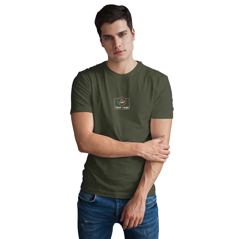 Buy Round Neck T-shirt - Bottle Green in bulk for Corporate Gifting | Corporate Gyft