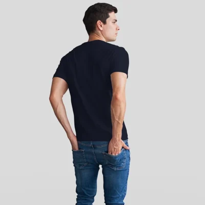 Buy Round Neck T-shirt - Navy Blue in bulk for Corporate Gifting | Corporate Gyft