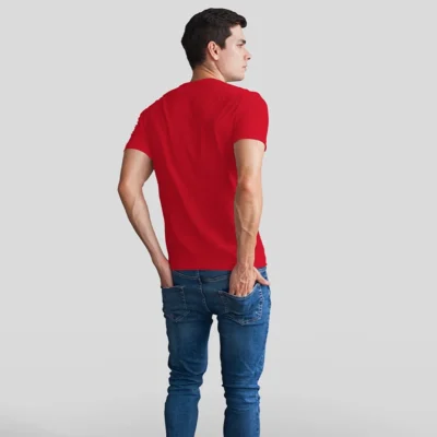 Buy Round Neck T-shirt - Red in bulk for Corporate Gifting | Corporate Gyft