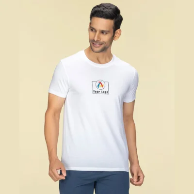 Buy Round Neck T-shirt - White in bulk for Corporate Gifting | Corporate Gyft