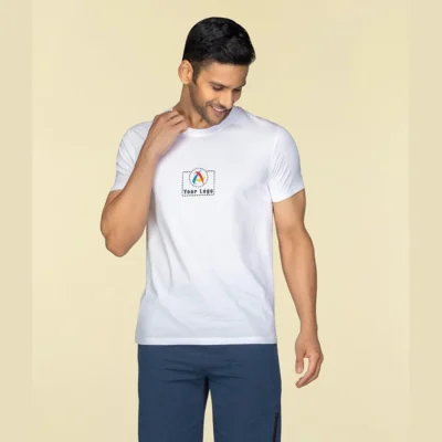 Buy Round Neck T-shirt - White in bulk for Corporate Gifting | Corporate Gyft