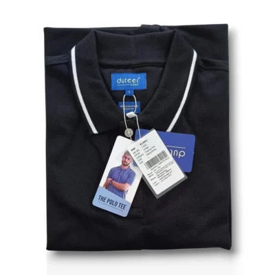 Buy Tipping Polo T-Shirt - Black in bulk for Corporate Gifting | Corporate Gyft