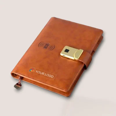 Buy Smart Powerbank Notebook with Biometric Lock in bulk for Corporate Gifting | Corporate Gyft