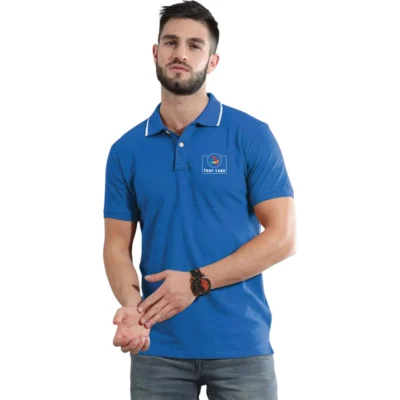 Buy Tipping Polo T-Shirt - Royal Blue in bulk for Corporate Gifting | Corporate Gyft