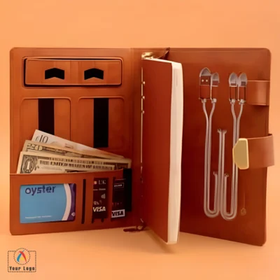 Buy Smart Powerbank Notebook with Biometric Lock in bulk for Corporate Gifting | Corporate Gyft